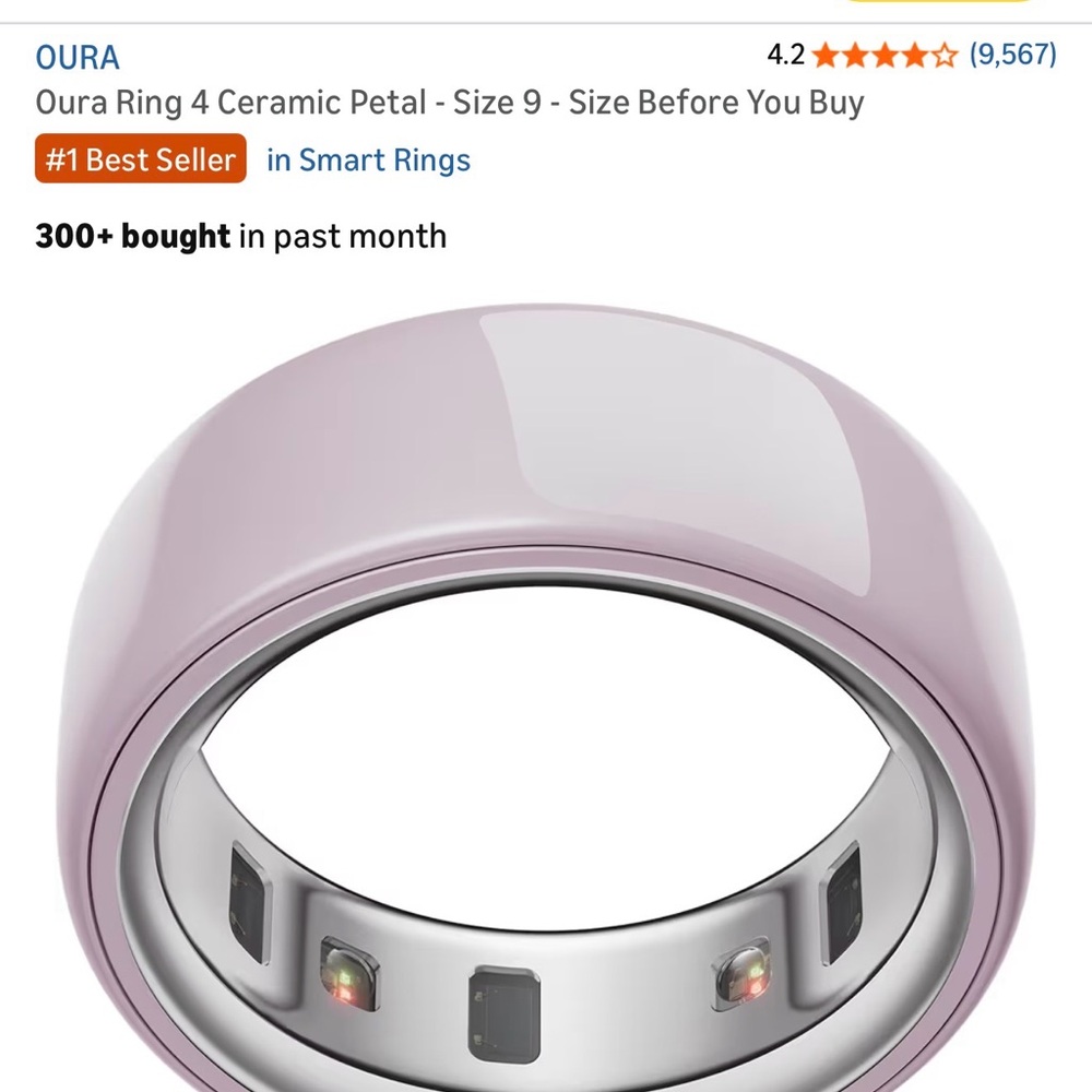 Oura Ceramic Smart Ring in Soft Petal Pink